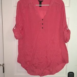 Bit & Bridal coral high low blouse